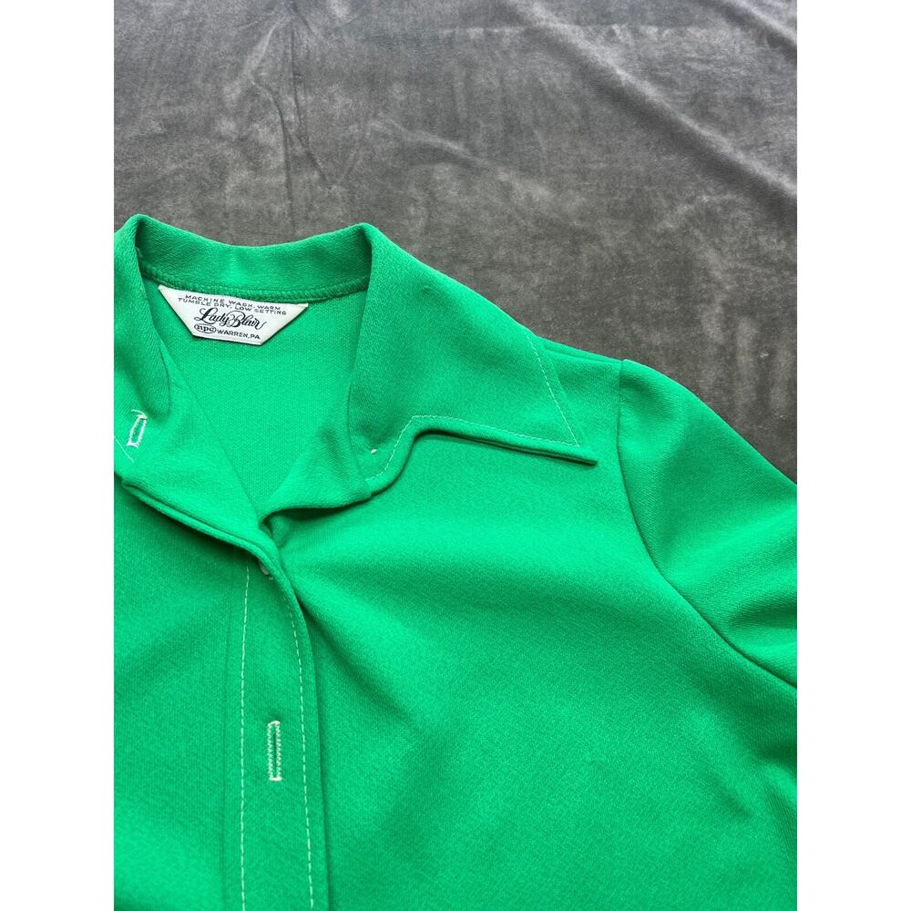 Vintage green Lady Blair button up long sleeve shirt Large - Picture 4 of 7